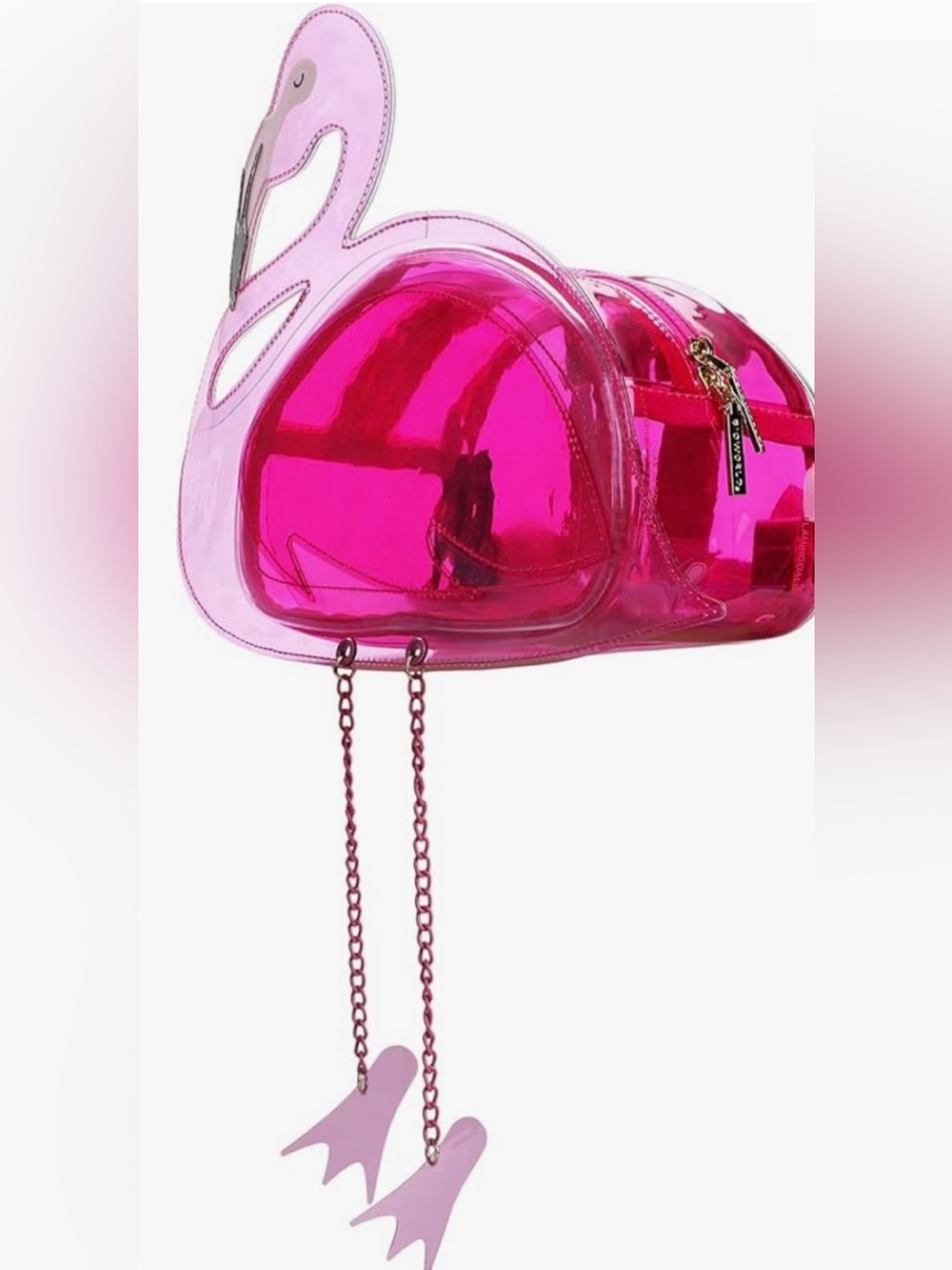 Bioworld Pink Flamingo 13.5-Inch Clear Mini Backpack